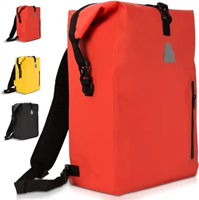 Ħamra Waterproof Bike Pannier Bag B'Ċineg Aġġustabbli