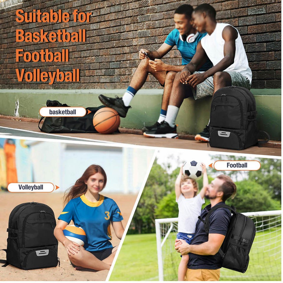 Large Capacity Black Basketball Sports Backpack Manufacturer