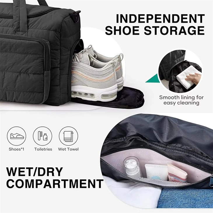 Custom Lightweight Puffer Weekender Bag Manufacturer