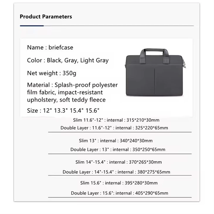 Waterproof Polyester Briefcase Business Shoulder Laptop Bag Manufacturer